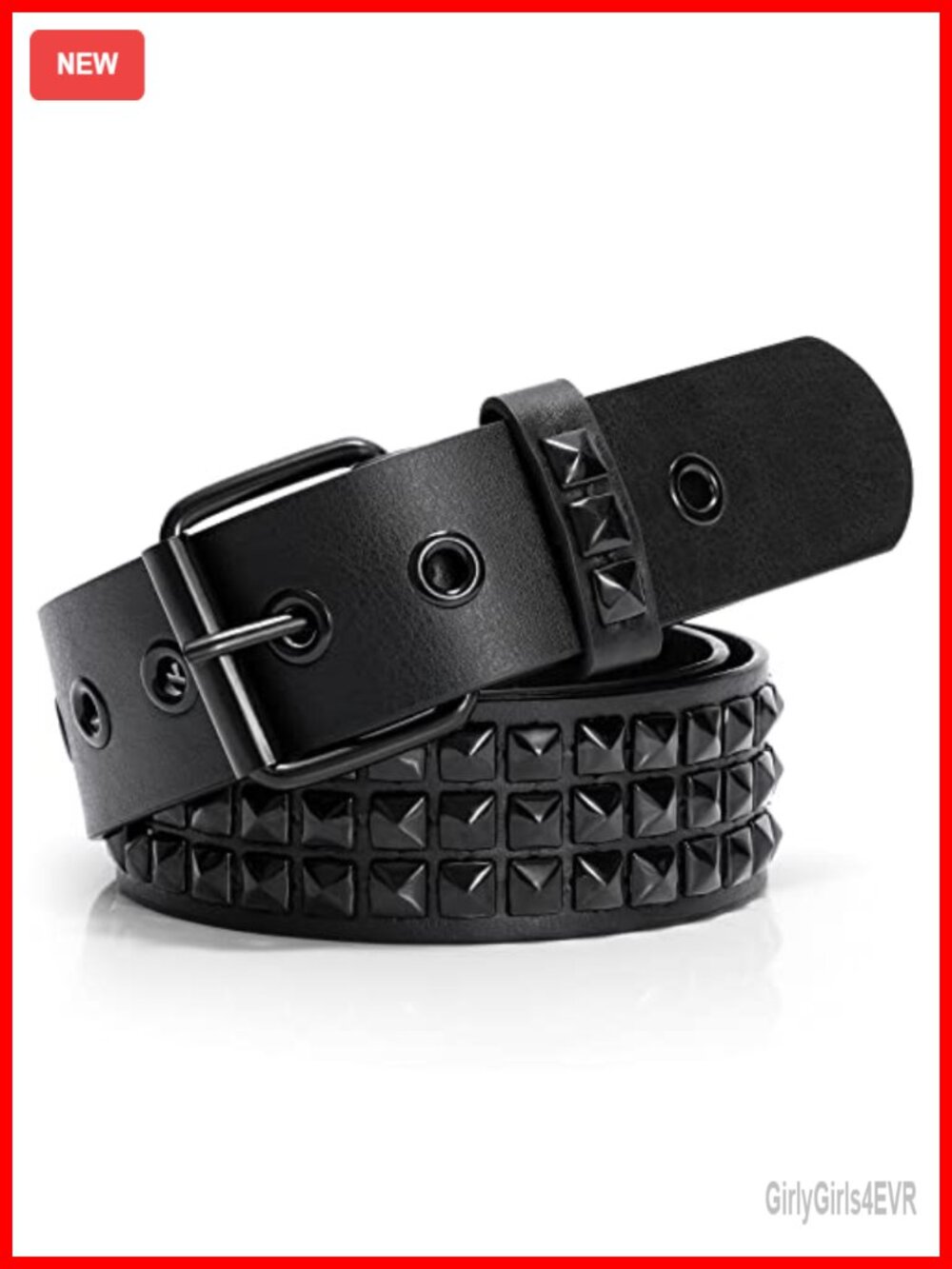 Punk Rock Studded Belt Faux Leather Gothic Rivet Belt for Women Men